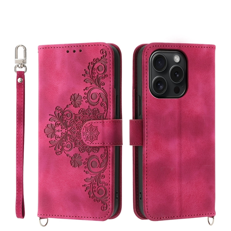 Skin-feel Flowers Embossed Wallet Leather Phone Case, Series 1