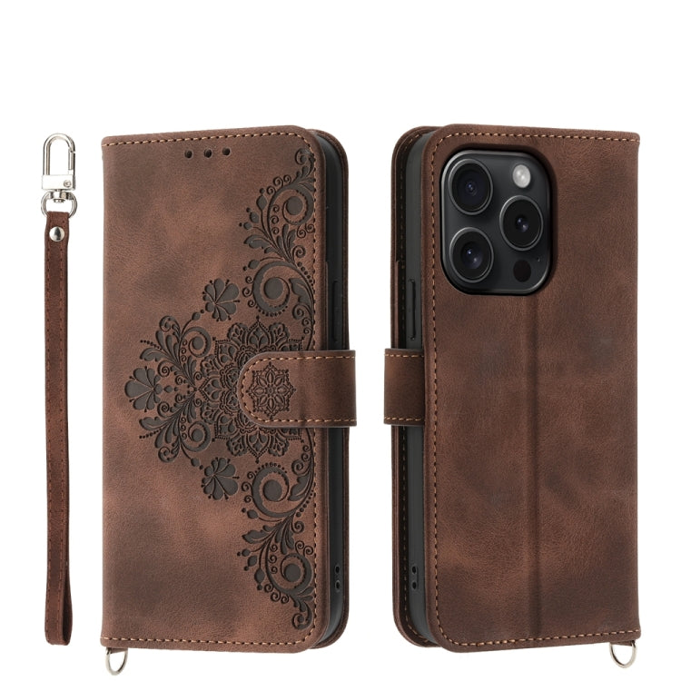 Skin-feel Flowers Embossed Wallet Leather Phone Case, Series 1