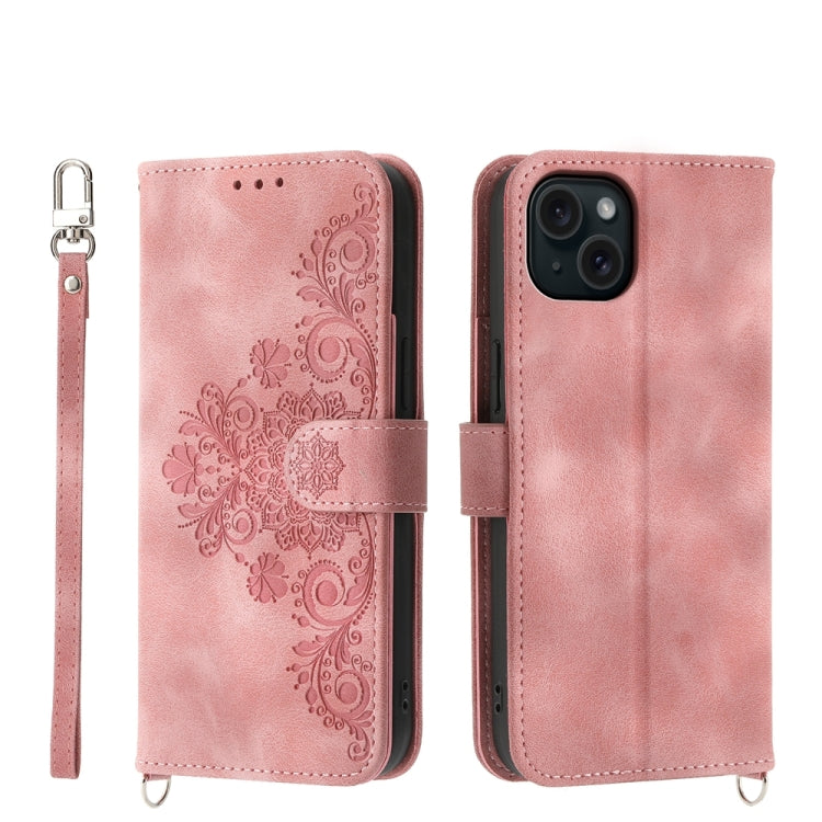 Skin-feel Flowers Embossed Wallet Leather Phone Case, Series 1