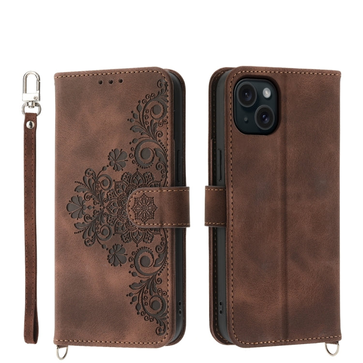 Skin-feel Flowers Embossed Wallet Leather Phone Case, Series 1