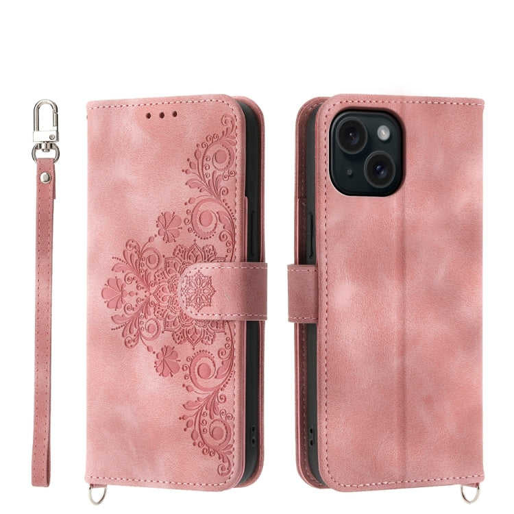 Skin-feel Flowers Embossed Wallet Leather Phone Case, Series 1