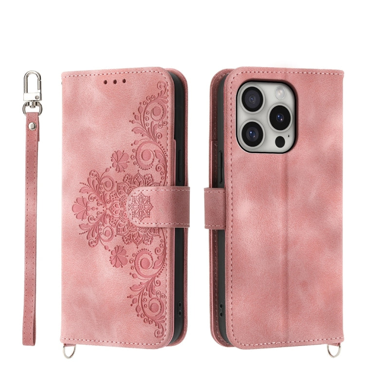 Skin-feel Flowers Embossed Wallet Leather Phone Case, Series 1