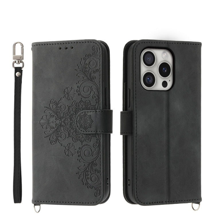 Skin-feel Flowers Embossed Wallet Leather Phone Case, Series 1