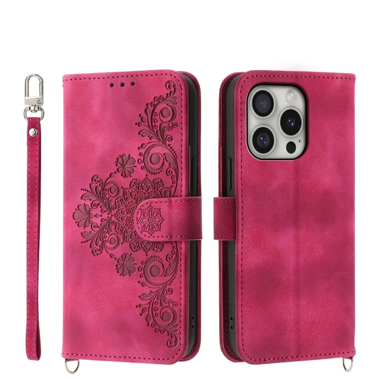 Skin-feel Flowers Embossed Wallet Leather Phone Case, Series 1