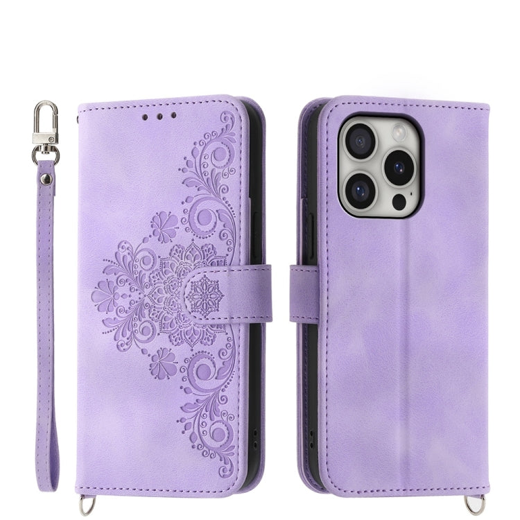 Skin-feel Flowers Embossed Wallet Leather Phone Case, Series 1