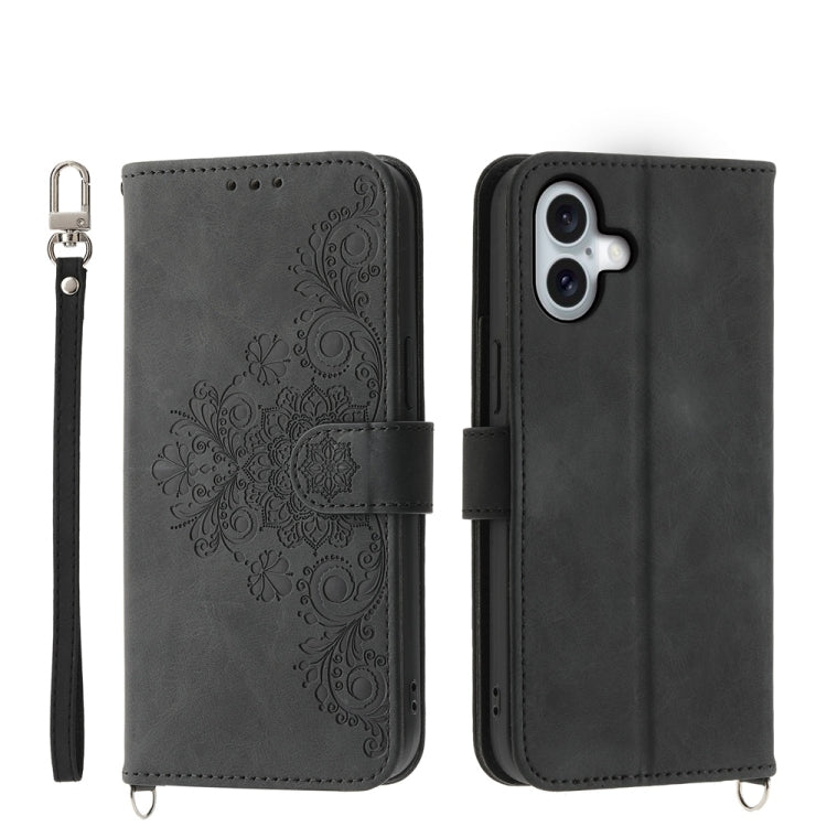 Skin-feel Flowers Embossed Wallet Leather Phone Case, Series 1