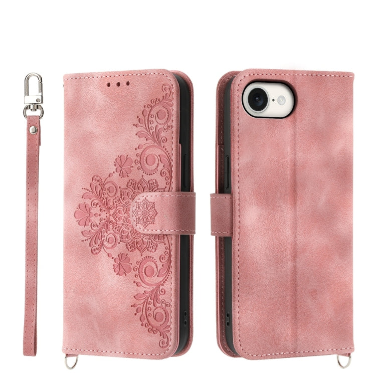 Skin-feel Flowers Embossed Wallet Leather Phone Case, Series 1