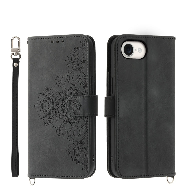 Skin-feel Flowers Embossed Wallet Leather Phone Case, Series 1