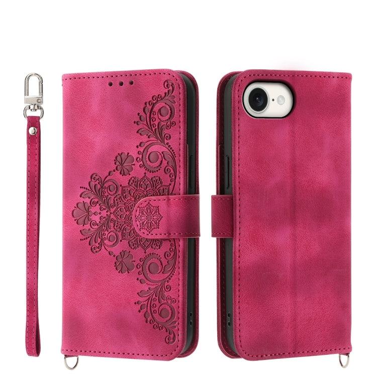 Skin-feel Flowers Embossed Wallet Leather Phone Case, Series 1