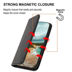 Cubic Grid Calf Texture Magnetic Leather Phone Case, Series 1