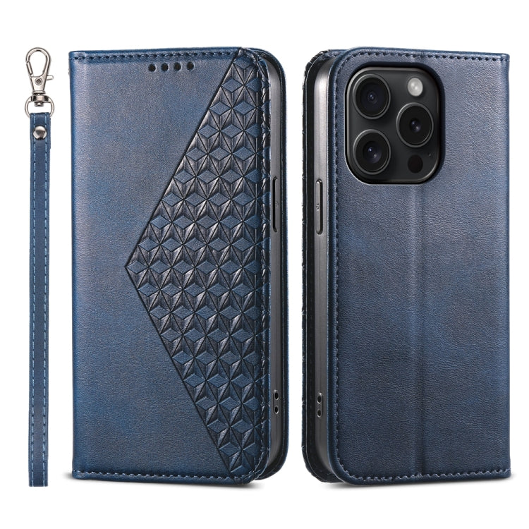 Cubic Grid Calf Texture Magnetic Leather Phone Case, Series 1