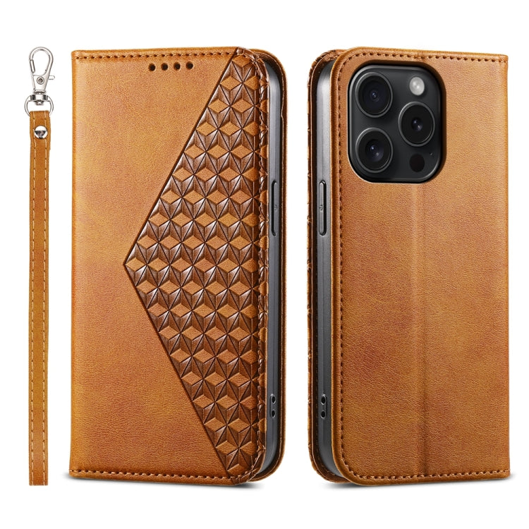 Cubic Grid Calf Texture Magnetic Leather Phone Case, Series 1