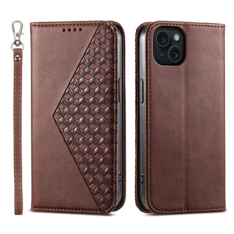 Cubic Grid Calf Texture Magnetic Leather Phone Case, Series 1