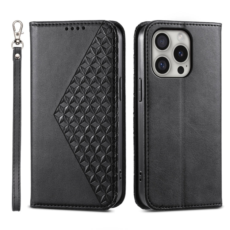 Cubic Grid Calf Texture Magnetic Leather Phone Case, Series 1