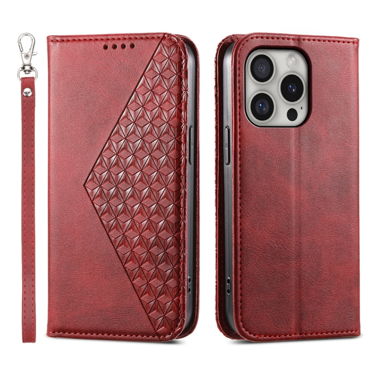 Cubic Grid Calf Texture Magnetic Leather Phone Case, Series 1