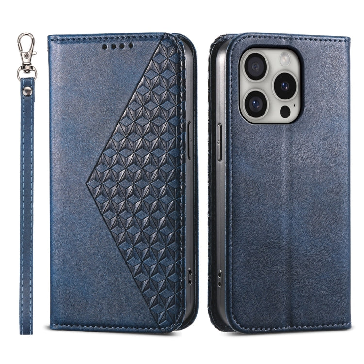 Cubic Grid Calf Texture Magnetic Leather Phone Case, Series 1