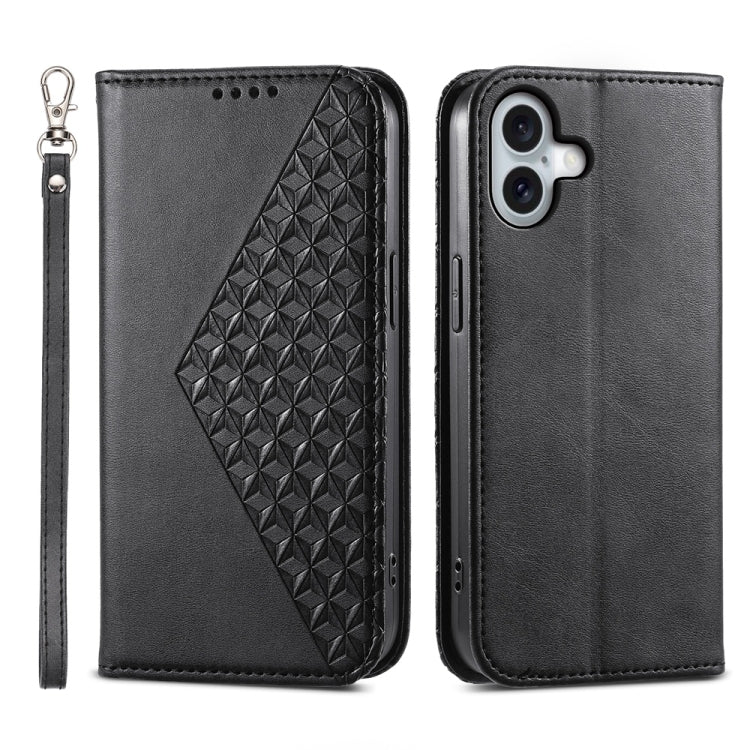 Cubic Grid Calf Texture Magnetic Leather Phone Case, Series 1