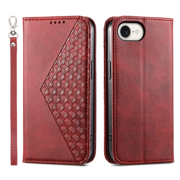 Cubic Grid Calf Texture Magnetic Leather Phone Case, Series 1