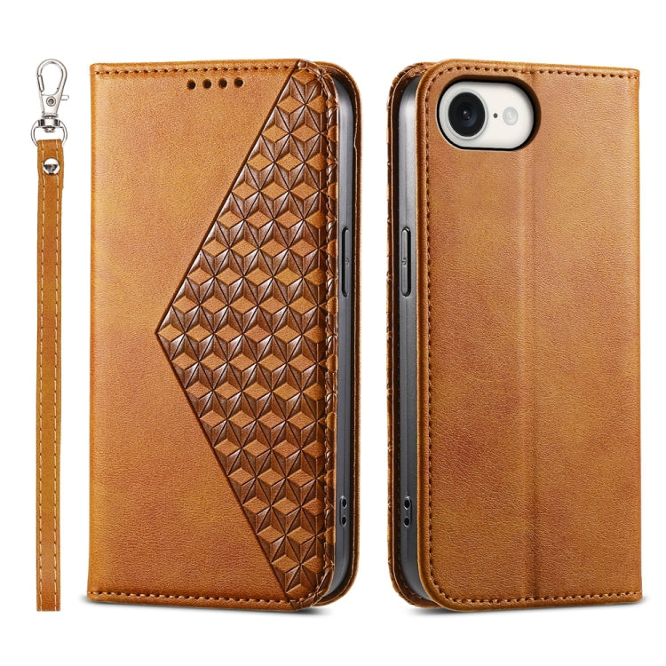 Cubic Grid Calf Texture Magnetic Leather Phone Case, Series 1