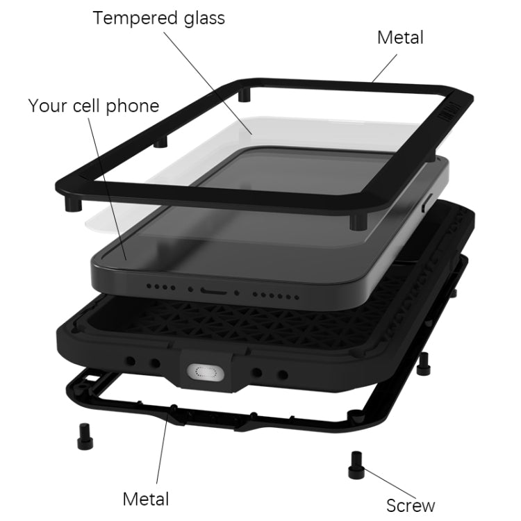 LOVE MEI Metal Shockproof Life Waterproof Dustproof Phone Case, Series 1