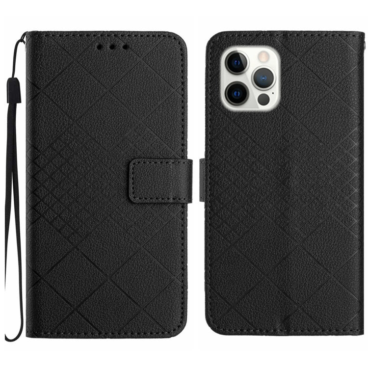 Rhombic Grid Texture Leather Phone Case, Series 1