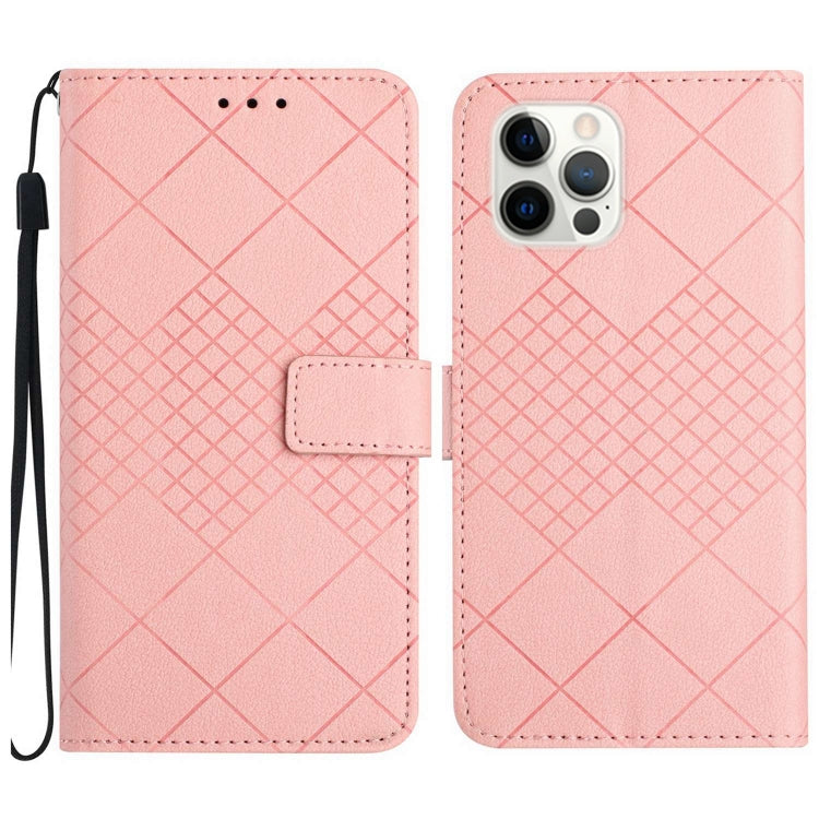 Rhombic Grid Texture Leather Phone Case, Series 1