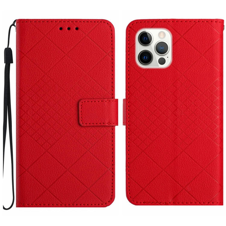 Rhombic Grid Texture Leather Phone Case, Series 1