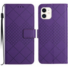 Rhombic Grid Texture Leather Phone Case, Series 1