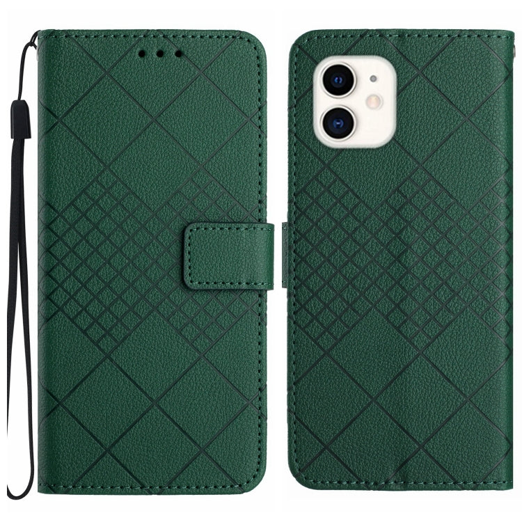 Rhombic Grid Texture Leather Phone Case, Series 1