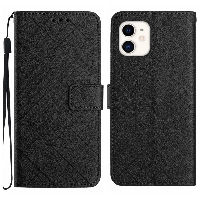 Rhombic Grid Texture Leather Phone Case, Series 1