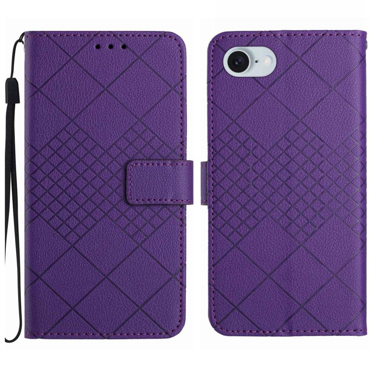 Rhombic Grid Texture Leather Phone Case, Series 1