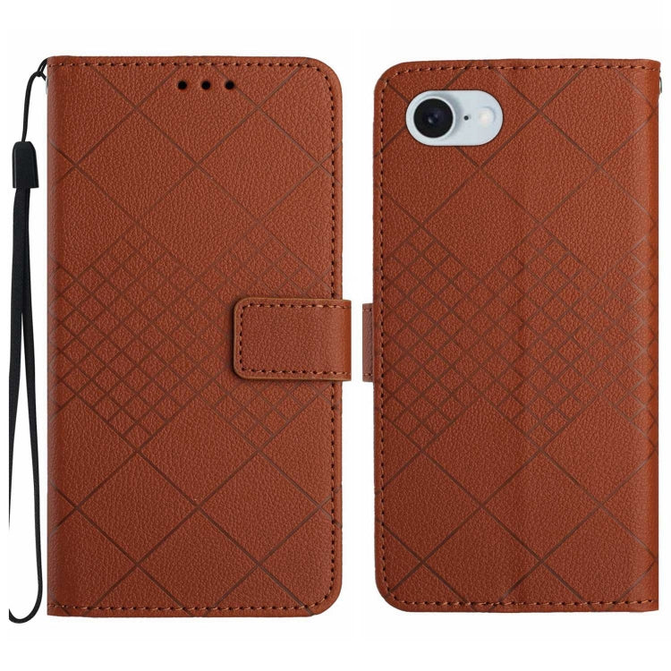 Rhombic Grid Texture Leather Phone Case, Series 1