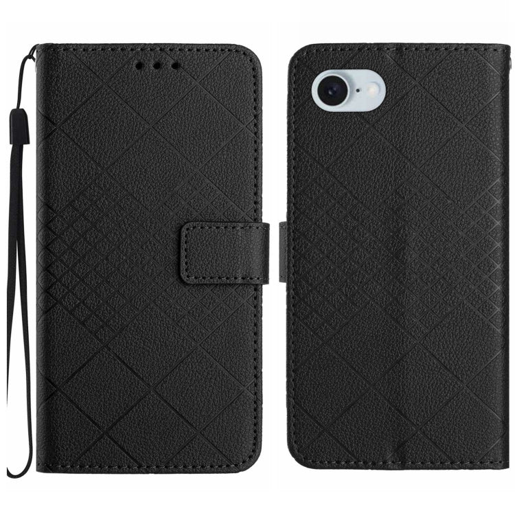 Rhombic Grid Texture Leather Phone Case, Series 1