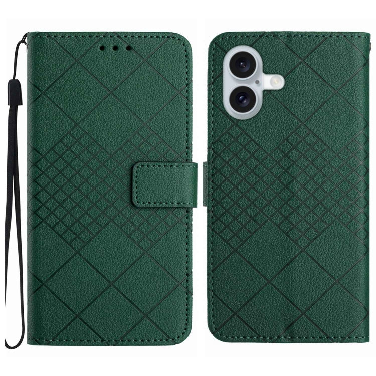 Rhombic Grid Texture Leather Phone Case, Series 1