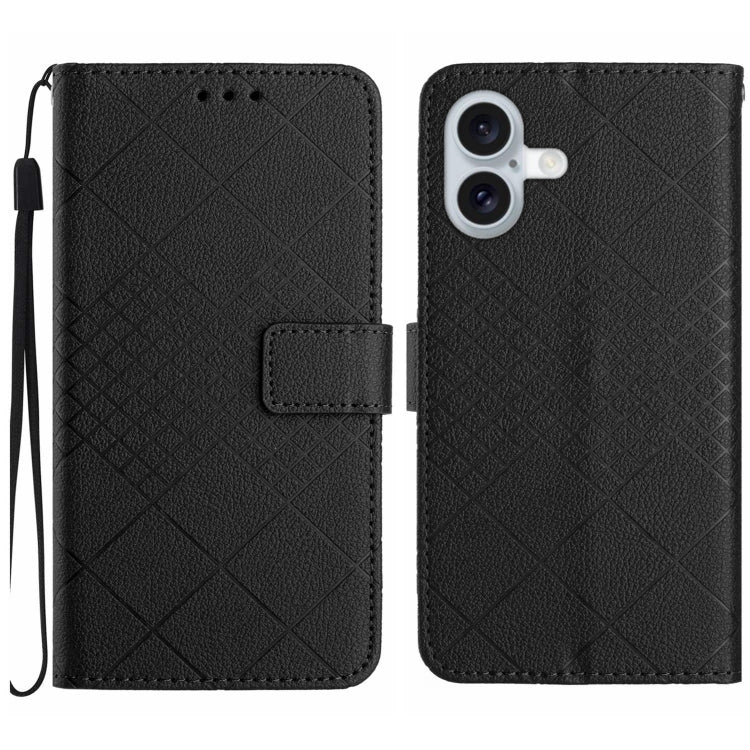 Rhombic Grid Texture Leather Phone Case, Series 1