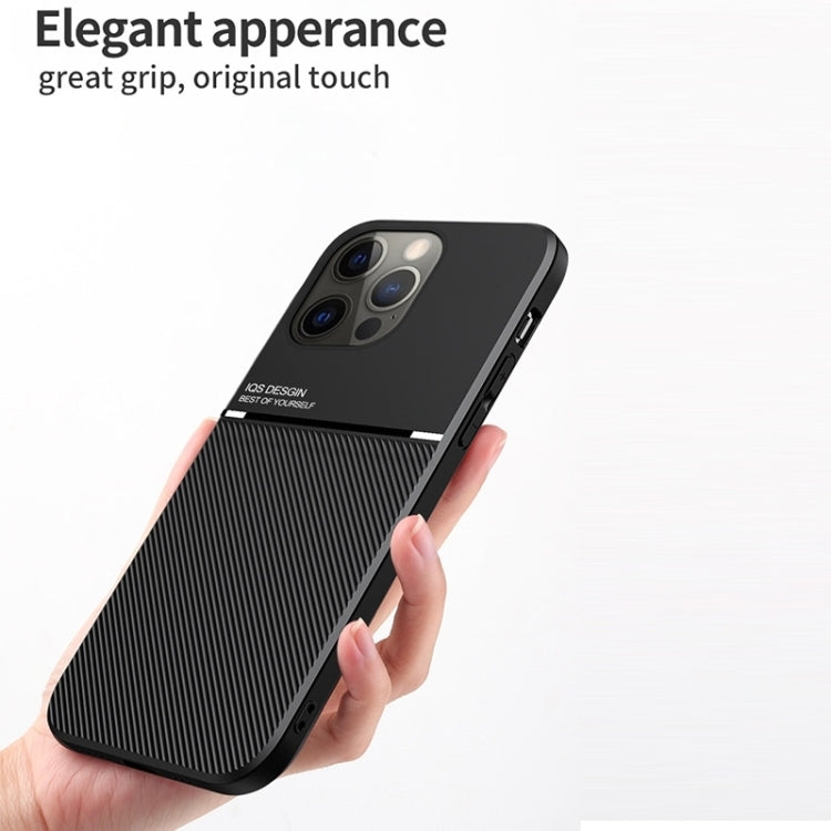 Classic Tilt Strip Grain Magnetic Shockproof PC + TPU Phone Case