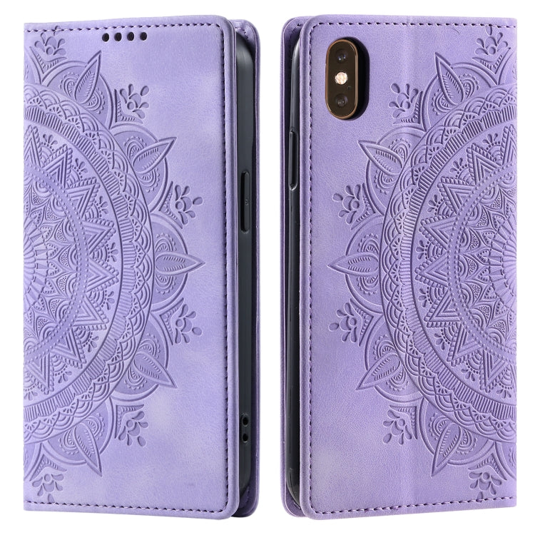 Totem Embossed Magnetic Leather Phone Case, For iPhone XS / S, For iPhone XR, For iPhone XS Max, For iPhone 8 Plus / 7 Plus