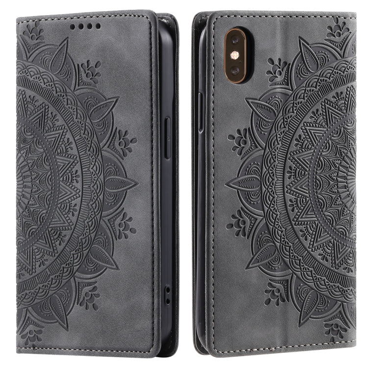 Totem Embossed Magnetic Leather Phone Case, For iPhone XS / S, For iPhone XR, For iPhone XS Max, For iPhone 8 Plus / 7 Plus