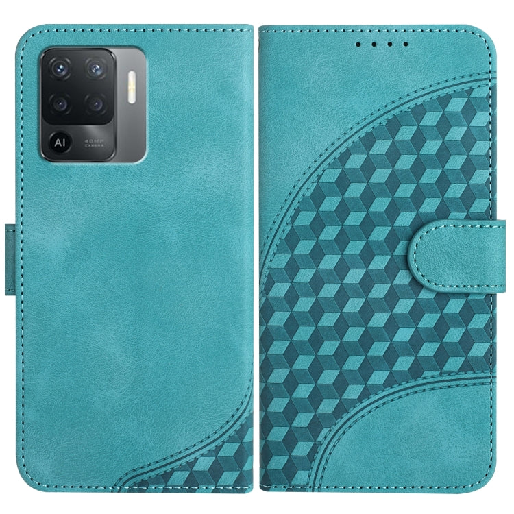 Elephant Head Embossed Phone Leather Case with Lanyard, For OPPO A94 4G/F19 Pro 4G/Reno5 F 4G, For OPPO A94 5G/F19 Pro/F19 Pro+ 5G/A94 4G, For OPPO A54 5G/A74 5G/A93 5G