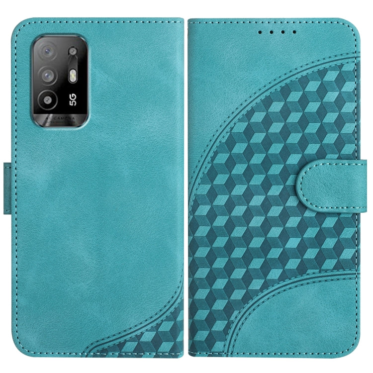 Elephant Head Embossed Phone Leather Case with Lanyard, For OPPO A94 4G/F19 Pro 4G/Reno5 F 4G, For OPPO A94 5G/F19 Pro/F19 Pro+ 5G/A94 4G, For OPPO A54 5G/A74 5G/A93 5G