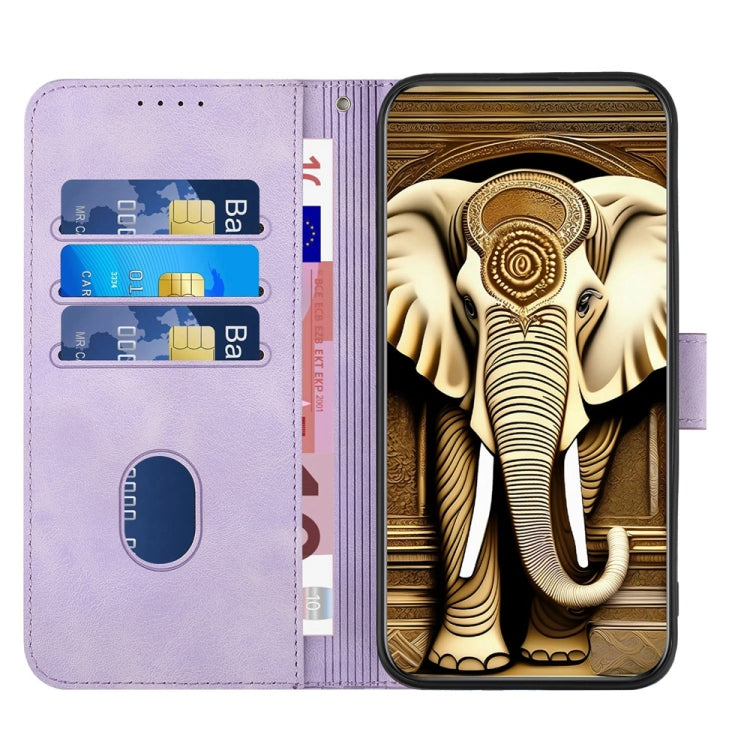 YX0060 Elephant Head Embossed Phone Leather Case with Lanyard, Series 1