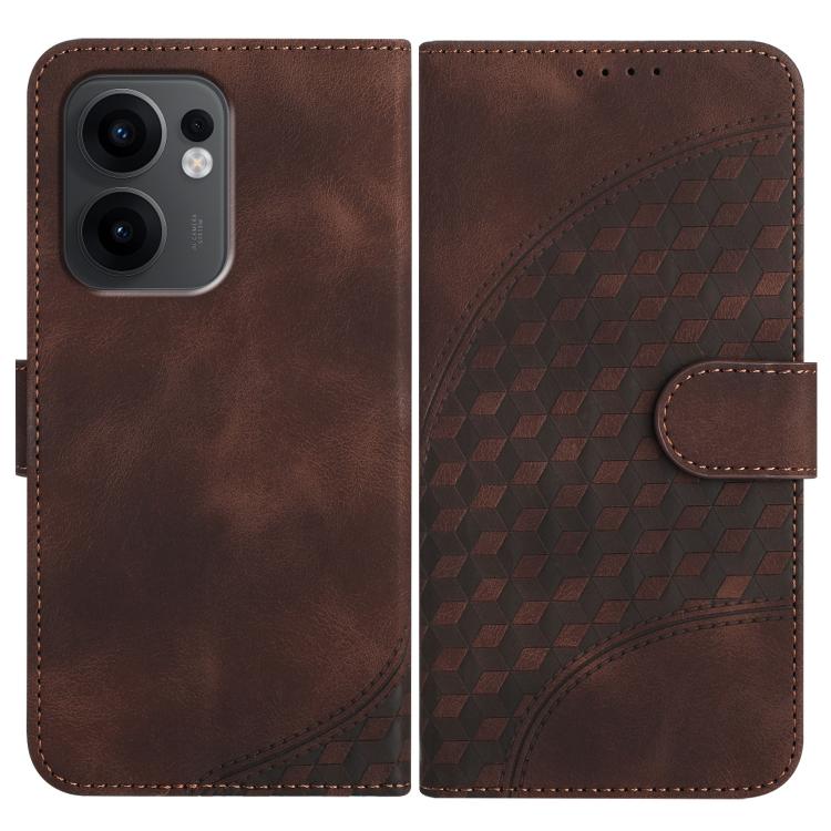 Elephant Head Embossed Phone Leather Case with Lanyard, For OPPO A5 Pro 5G, For OPPO Reno13 F 4G / 5G, For OPPO Find X8