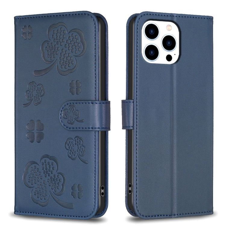 Four-leaf Embossed Leather Phone Case, Series 1