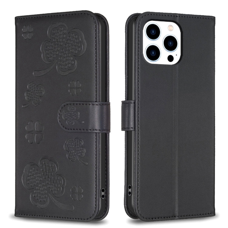 Four-leaf Embossed Leather Phone Case, Series 1