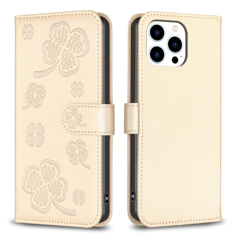 Four-leaf Embossed Leather Phone Case, Series 1