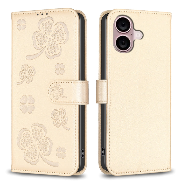 Four-leaf Embossed Leather Phone Case, Series 1