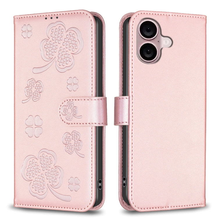 Four-leaf Embossed Leather Phone Case, Series 1