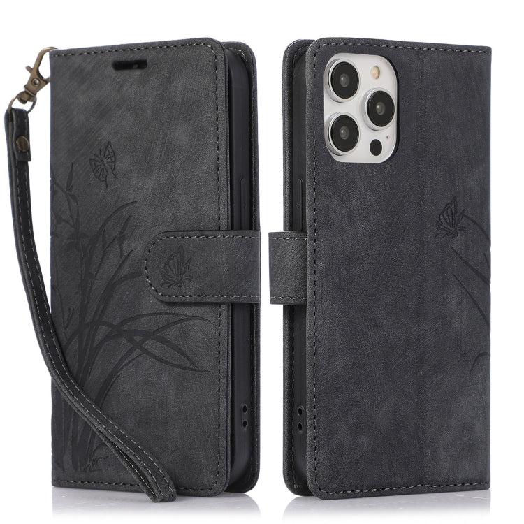 Orchid Butterfly Embossed Leather Phone Case, Series 1