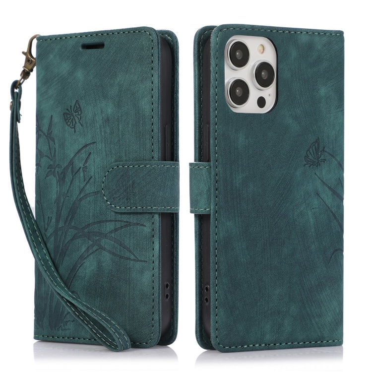 Orchid Butterfly Embossed Leather Phone Case, Series 1