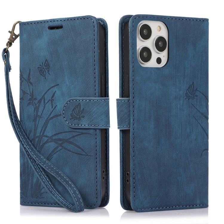 Orchid Butterfly Embossed Leather Phone Case, Series 1